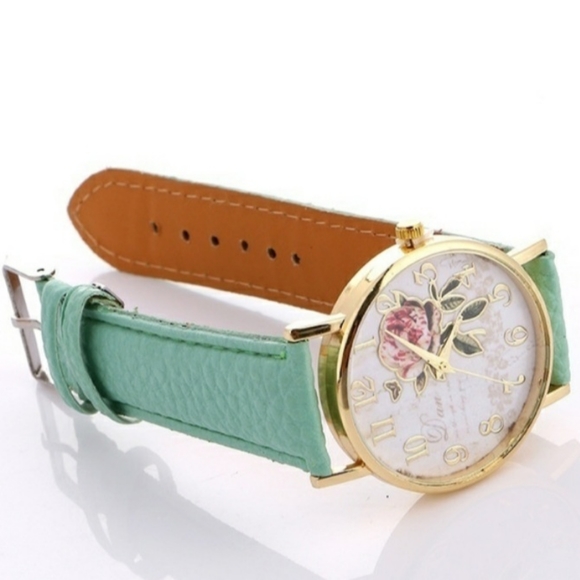 Rose Face Analog Leather Watch mint - Picture 8 of 8